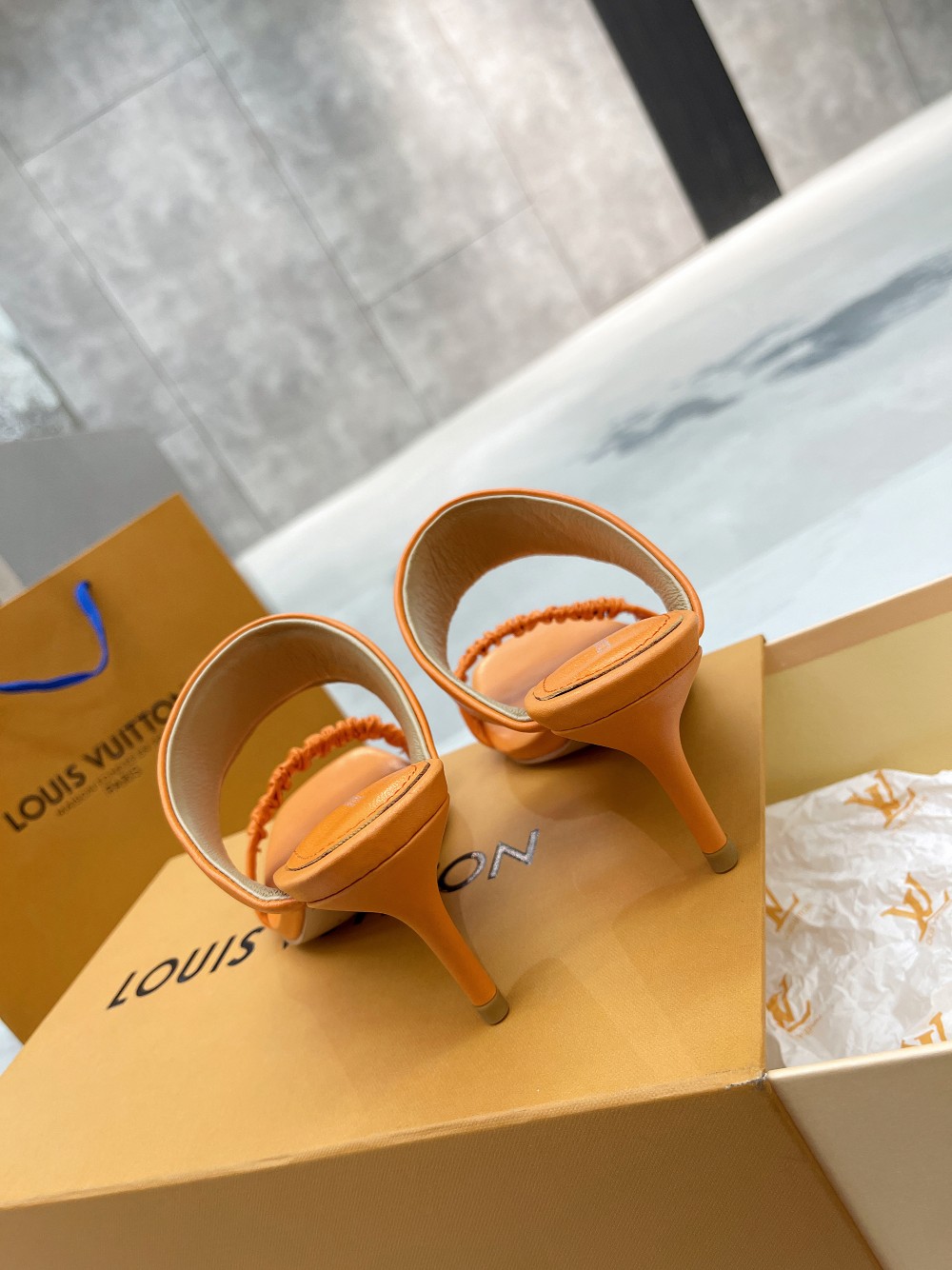 Louis Vuitton Women's Drapy Mule Orange For Women LV - Soul Replicas