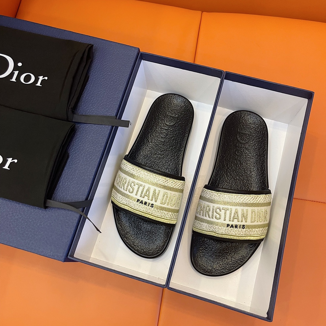 Christian Dior Aqua Sandal Black/Cream For Men CD - Soul Replicas