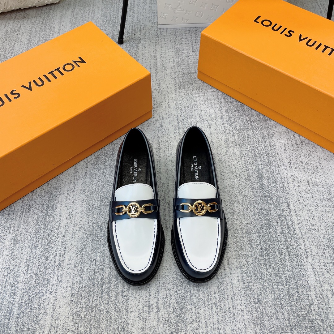 Louis Vuitton Women's Chess Flat Loafe Black And White For Women LV - Soul Replicas