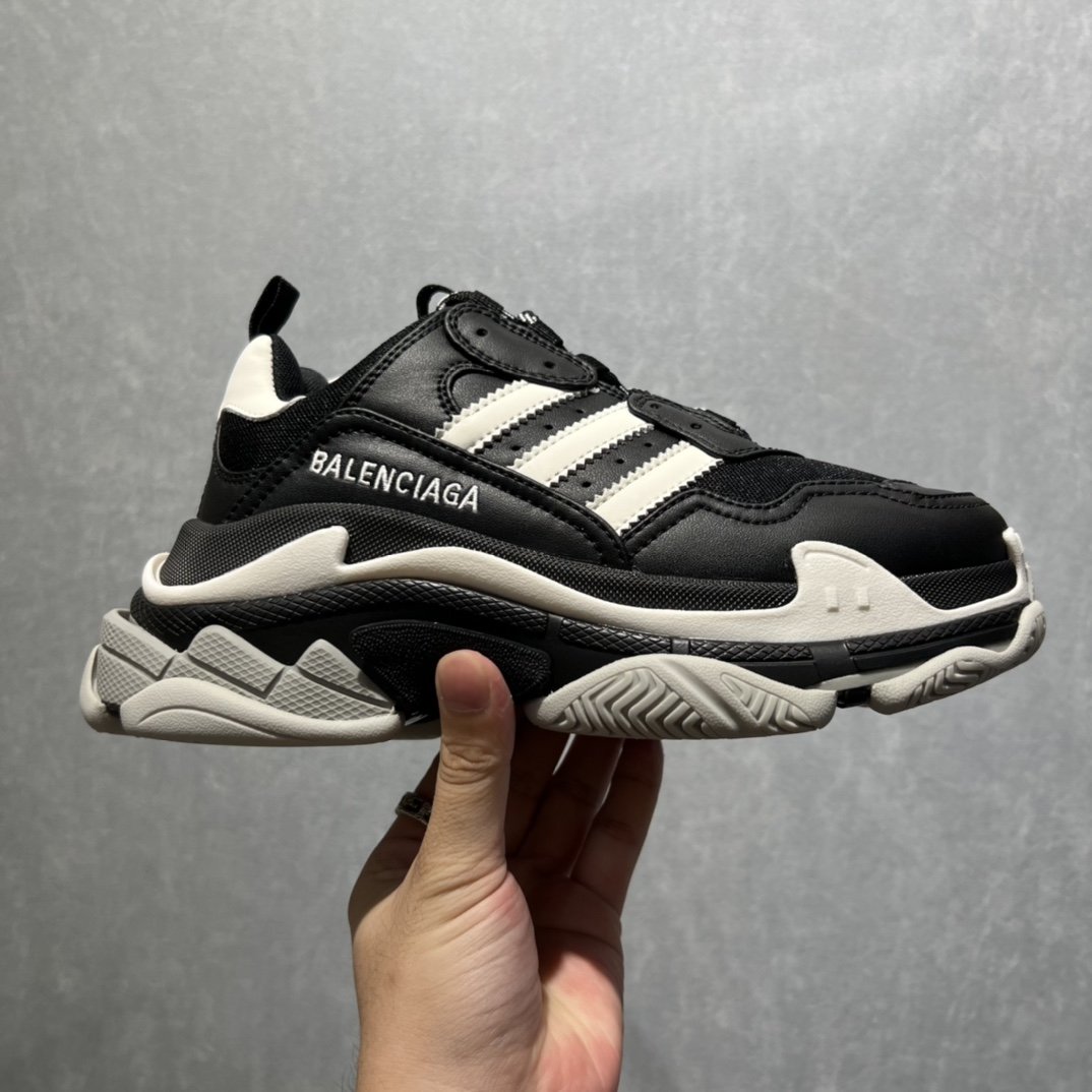 Balenciaga x Adidas Triple S Trainers Black For Women - Soul Replicas