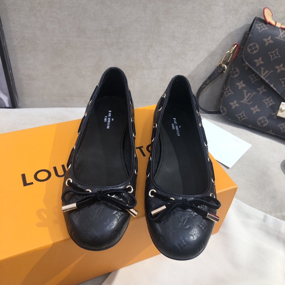 Louis Vuitton Gloria Flat Loafer Black For Women LV - Soul Replicas