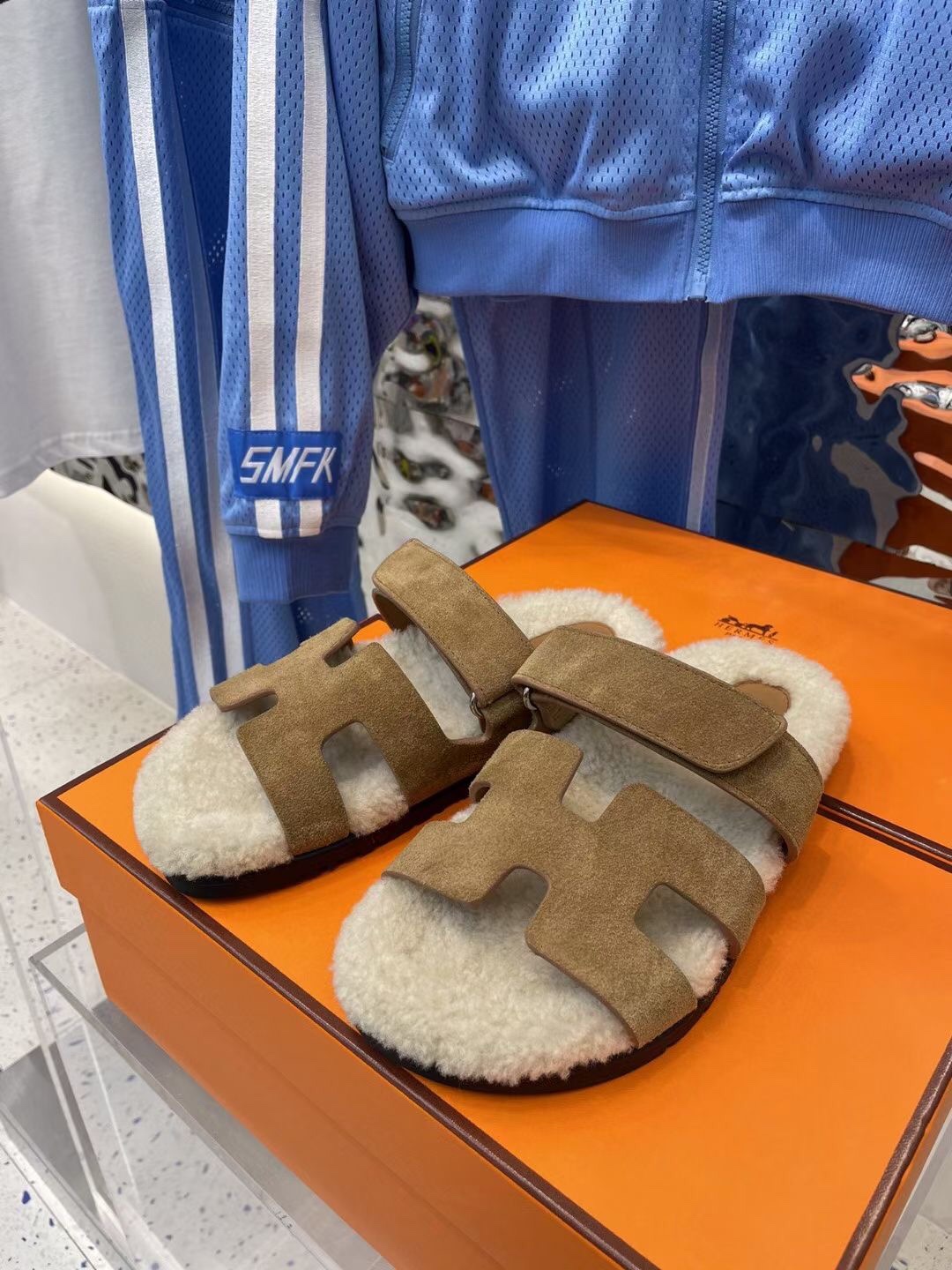 Hermes Chypre Sandal White And Brown For Women - Soul Replicas