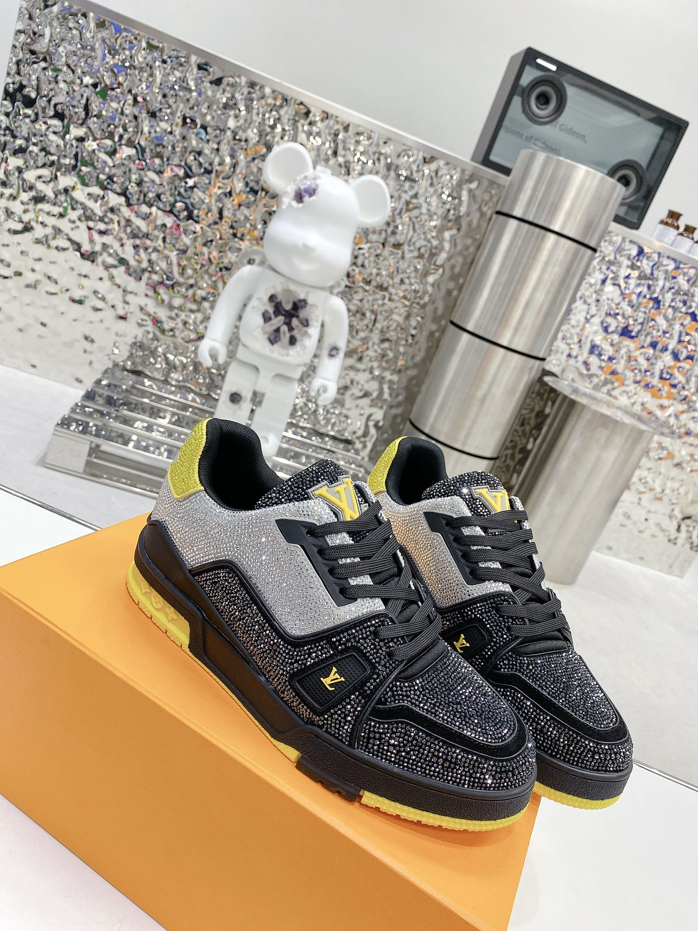 Louis Vuitton Women's LV Trainers Black And Yellow For Women LV - Soul Replicas