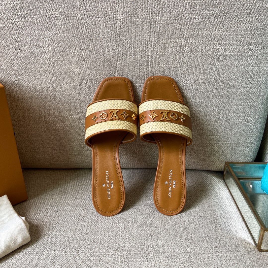 Louis Vuitton Women's Lock It Mule Brown For Women LV 2.2in/5.5cm - Soul Replicas