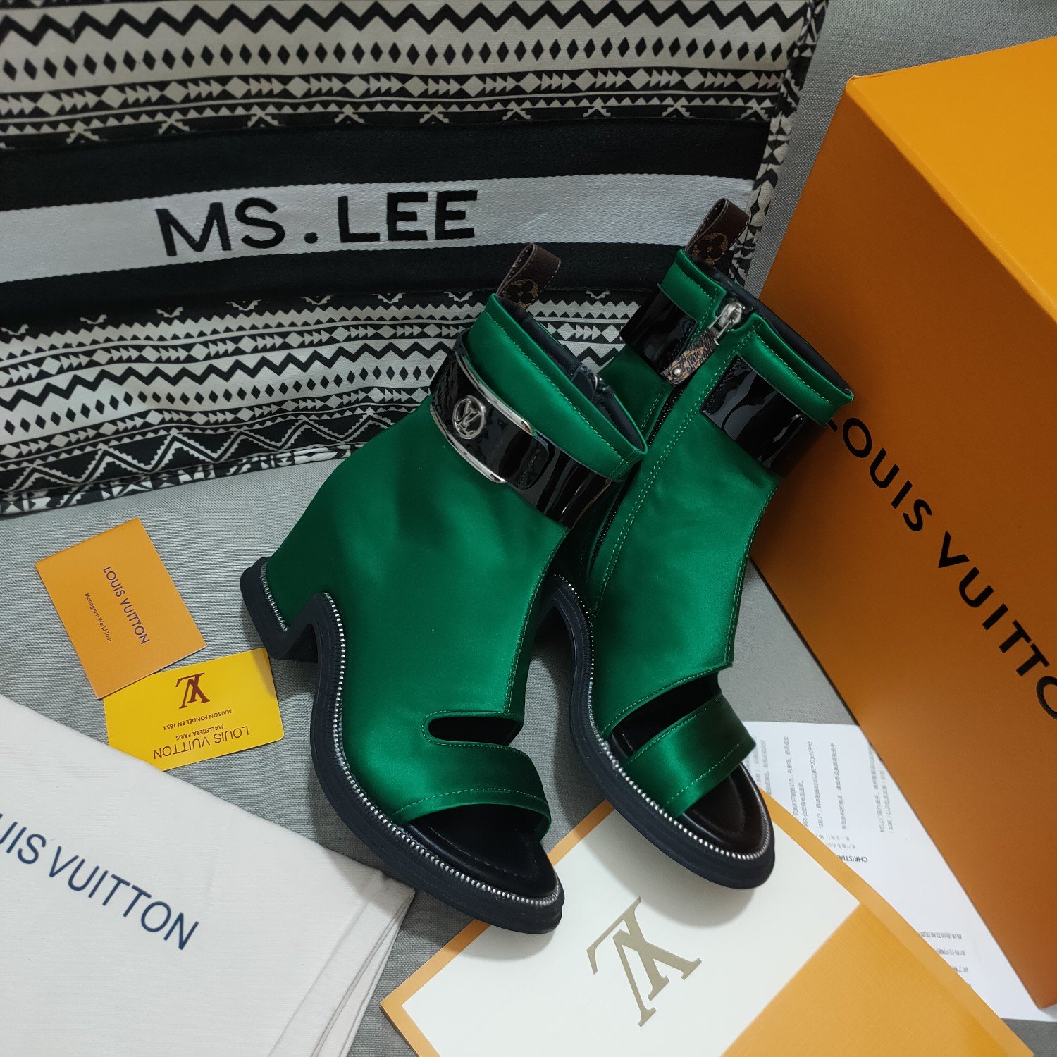 Louis Vuitton Women's Moonlight Ankle Boot Green For Women LV 1AA0IT - Soul Replicas