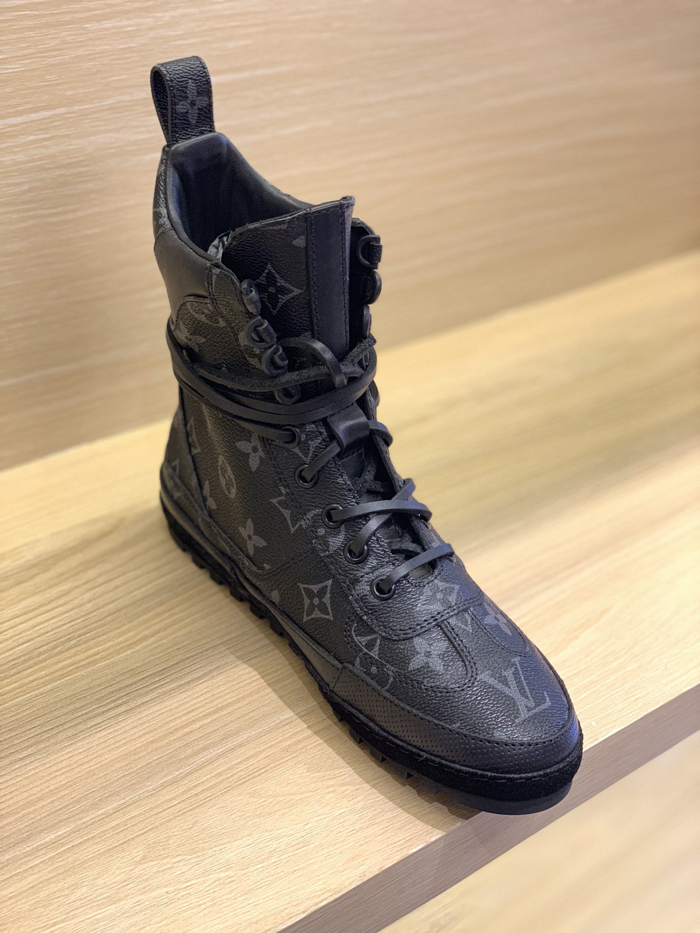 Louis Vuitton Metropolis Flat Ranger Monogram Denim Black For Women LV - Soul Replicas