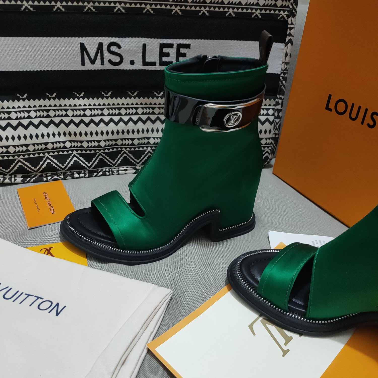Louis Vuitton Women's Moonlight Ankle Boot Green For Women LV 1AA0IT - Soul Replicas