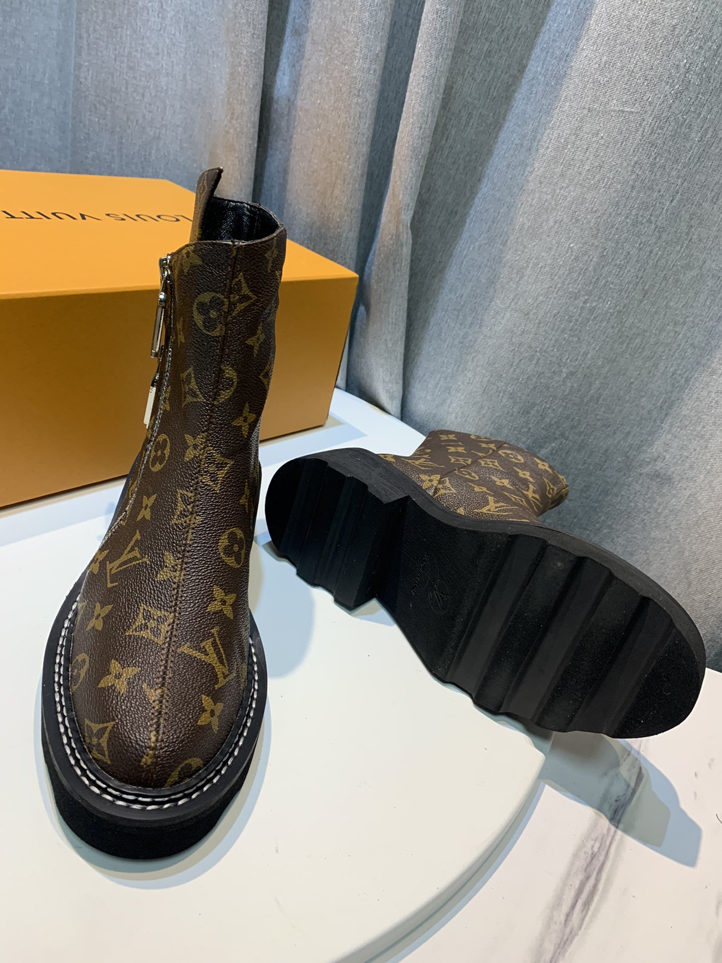 Louis Vuitton Women's LV Beaubourg Ankle Boot Brown For Women LV 1A8QCK - Soul Replicas