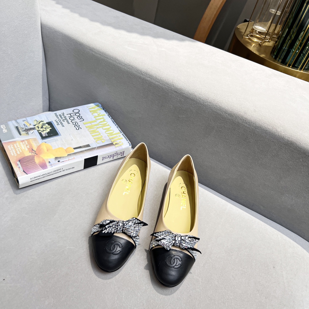 Chanel Women's Ballerinas Yellow For Women - Soul Replicas