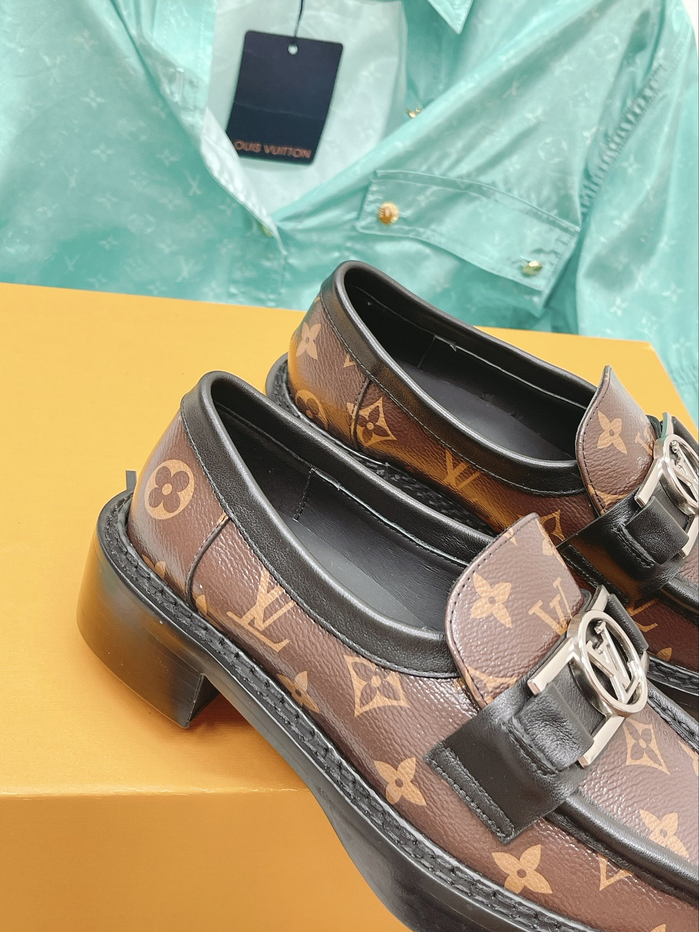 Louis Vuitton Women's Academy Loafer Gold Toned Hardware Brown For Women LV - Soul Replicas