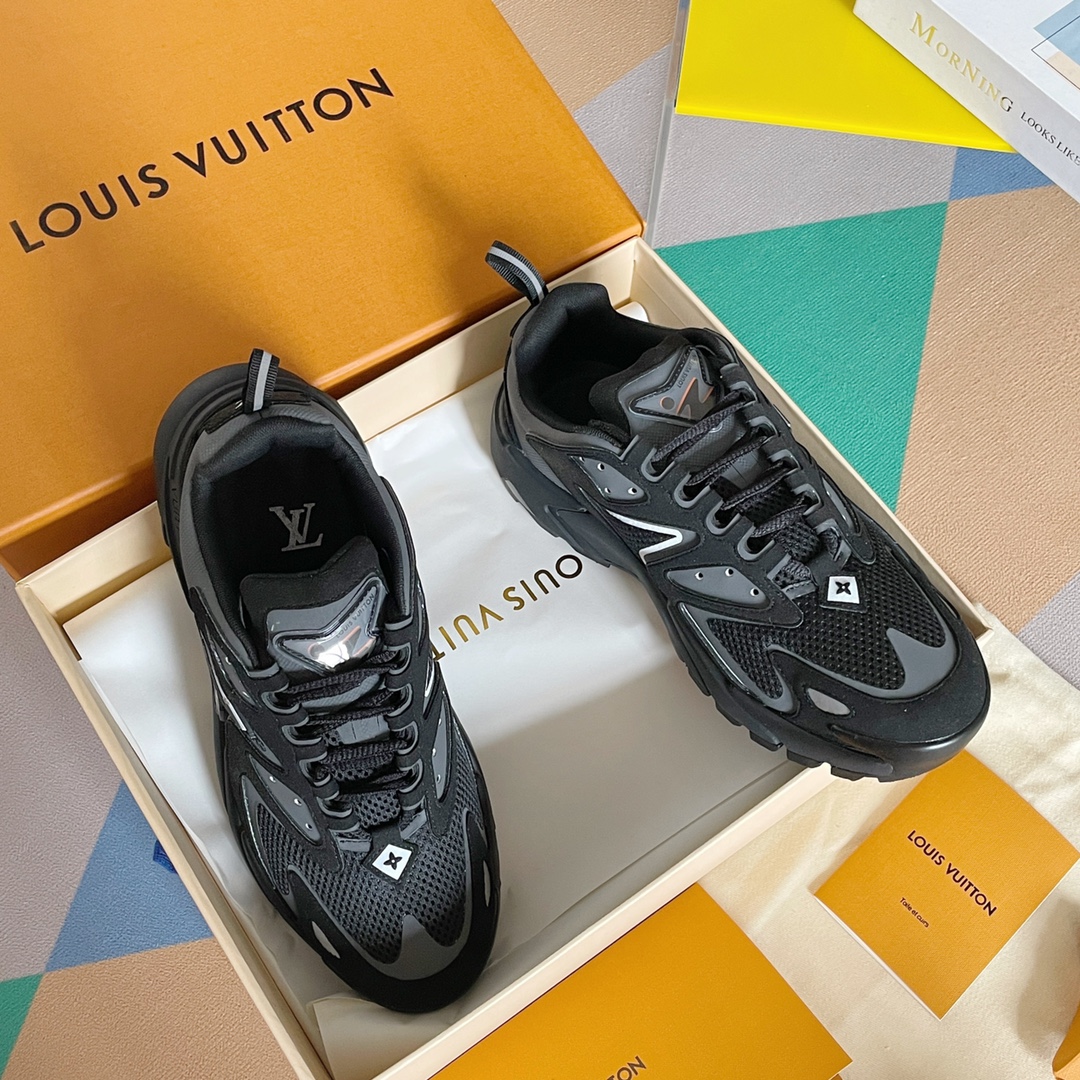 Louis Vuitton Women's LV Runner Tatic Sneaker Black For Women LV 1A9UNT - Soul Replicas