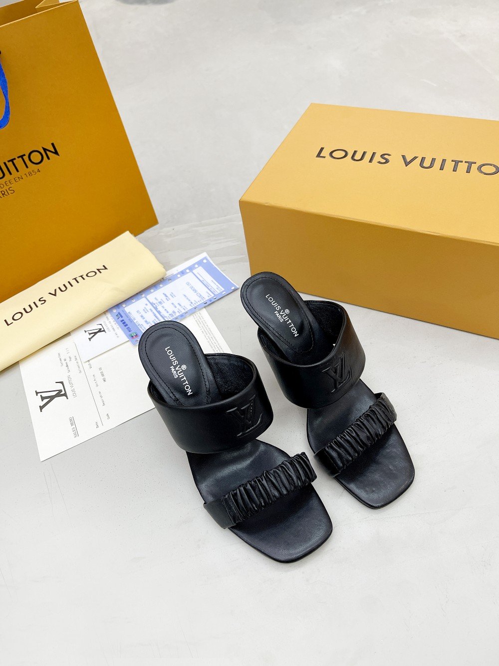 Louis Vuitton Women's Drapy Mule Black For Women LV 1AAB5P - Soul Replicas