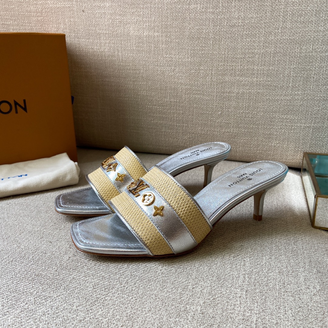 Louis Vuitton Women's Lock It Mule Sliver For Women LV 2.2in/5.5cm - Soul Replicas