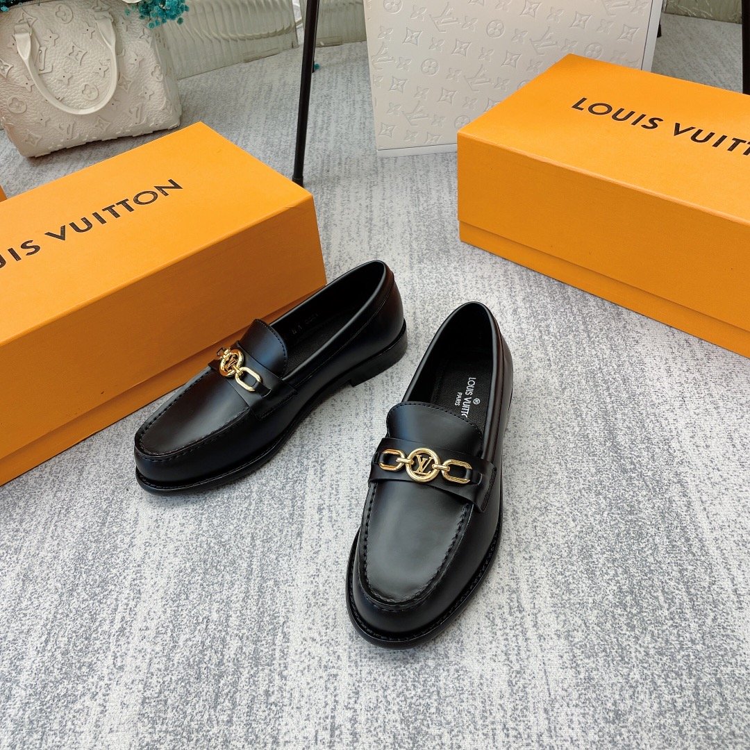 Louis Vuitton Women's Chess Flat Loafe Black For Women LV - Soul Replicas
