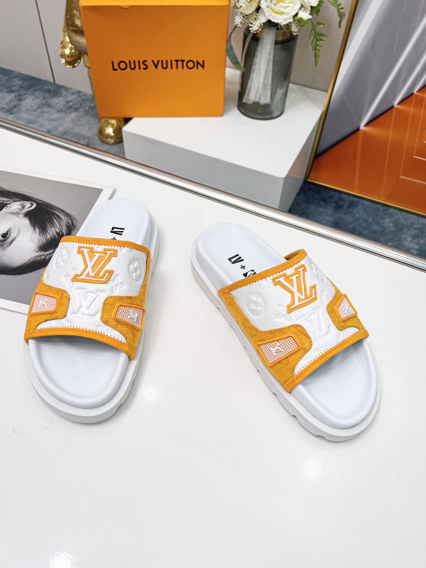 Louis Vuitton Women's Pool Pillow Comfort Mule Orange For Women LV - Soul Replicas