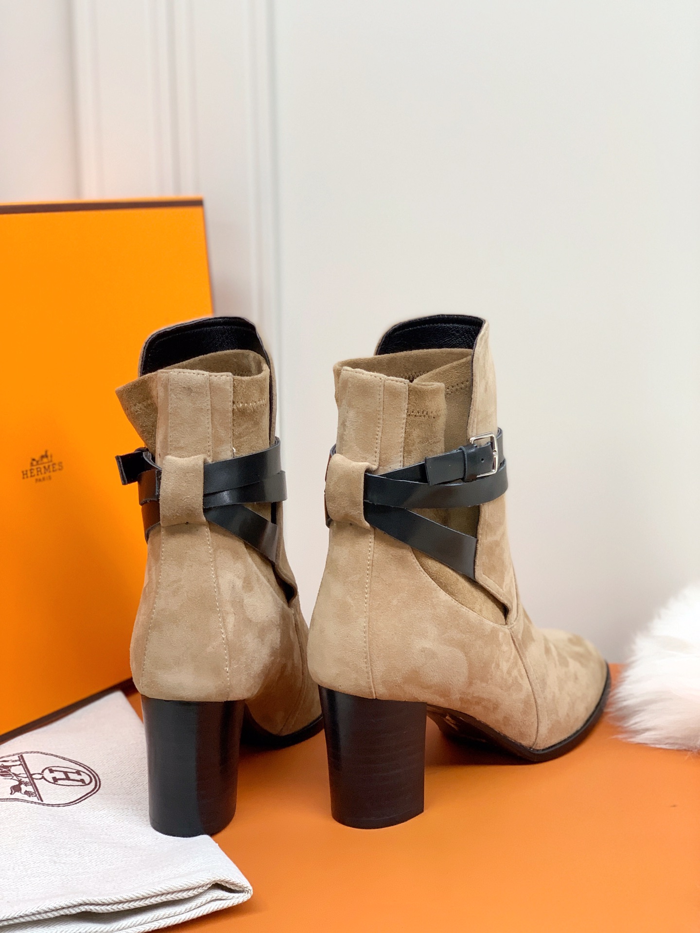 Hermes Frenchie 70 Ankle Boot Beige For Women 2.8in/7cm. - Soul Replicas
