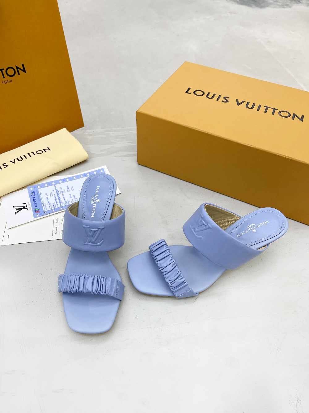 Louis Vuitton Women's Drapy Mule Blue For Women LV - Soul Replicas