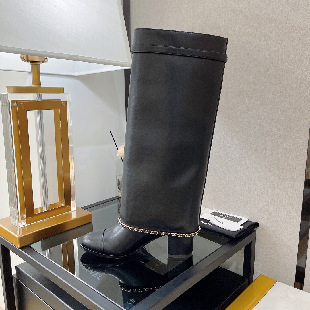 Chanel Women's High Boots Black For Women 2.5in/6.5cm - Soul Replicas