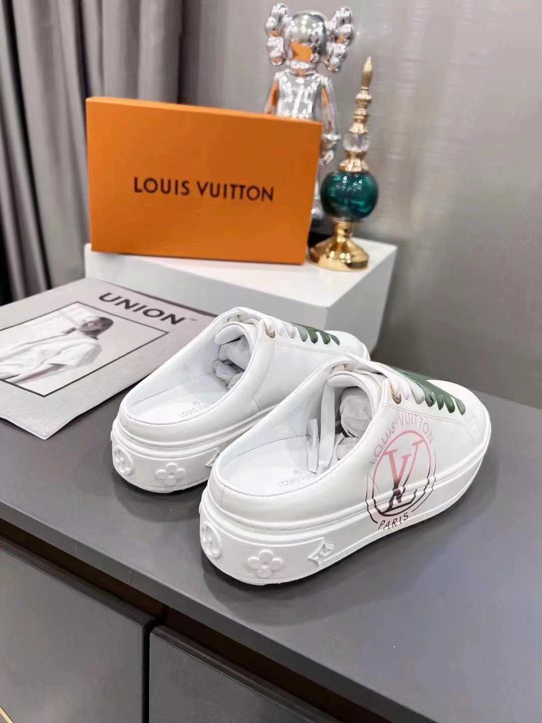 Louis Vuitton Women's Time Out Open-Back Sneaker Green For Women LV 1AA1CZ - Soul Replicas