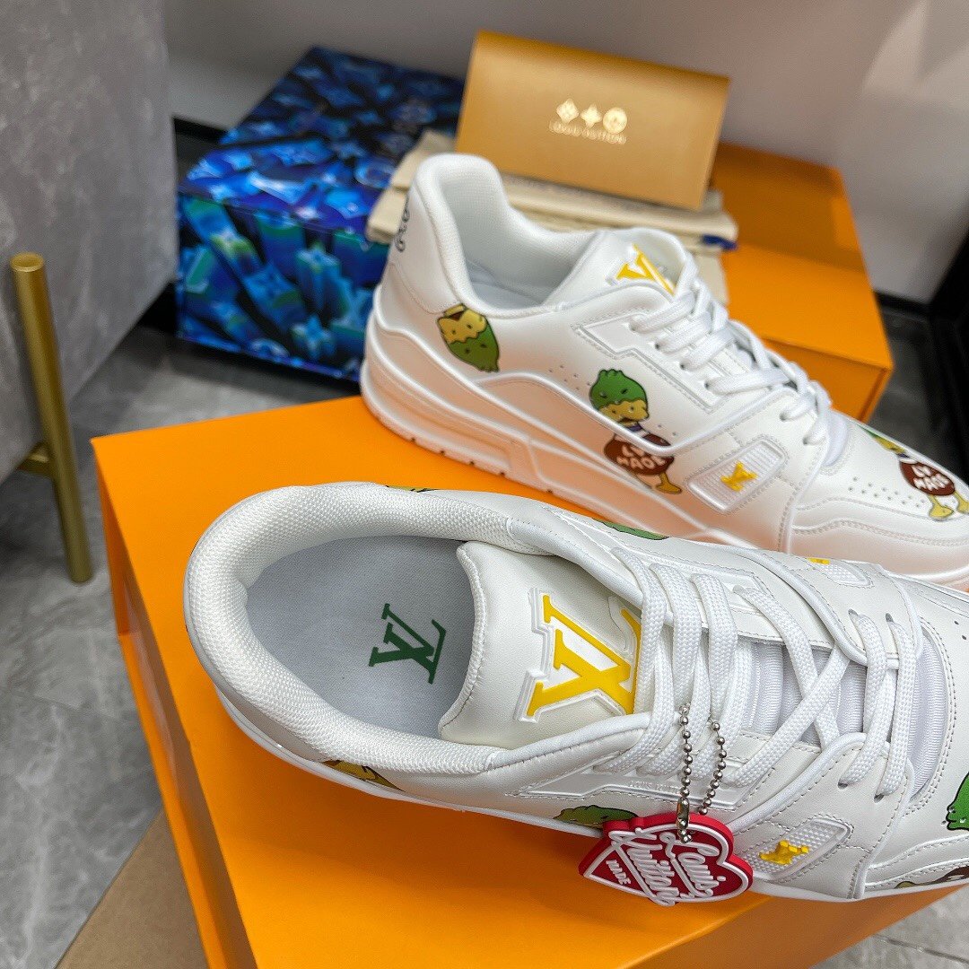Louis Vuitton Trainer Sneaker White By Virgil Abloh For Women LV 1A9JC5 - Soul Replicas