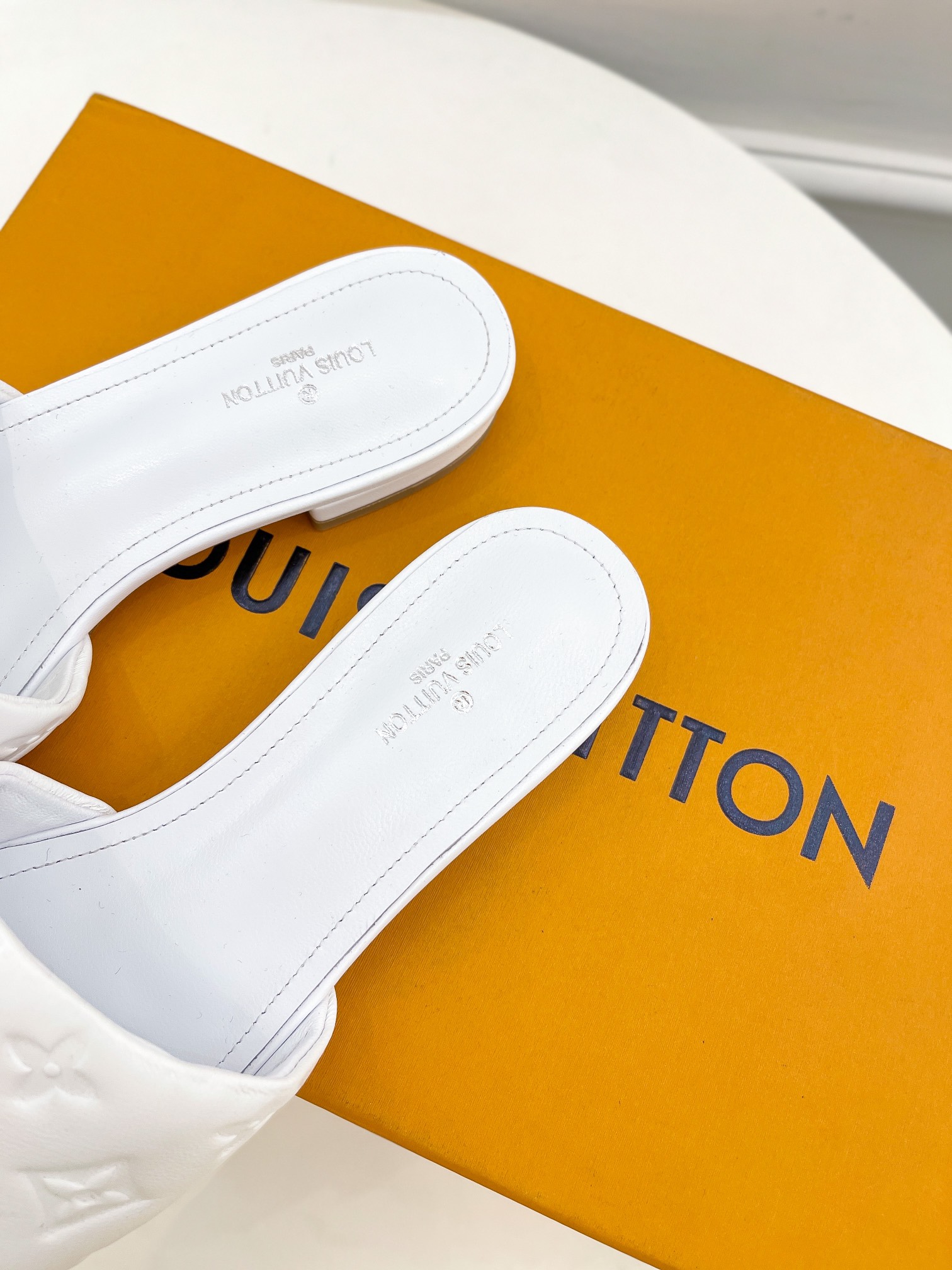 Louis Vuitton Women's Revival Flat Mule White For Women LV 1A9P4P - Soul Replicas