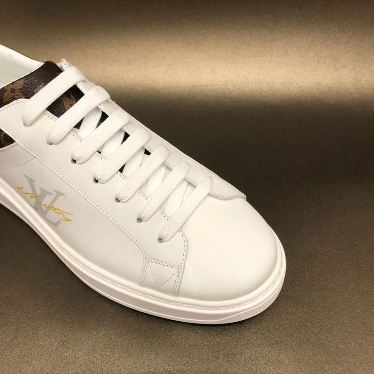Louis Vuitton Time Out Sneaker Monogram Canvas White/Brown For Women LV - Soul Replicas