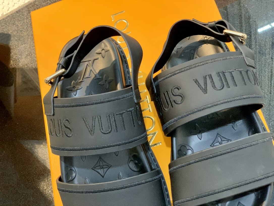 Louis Vuitton Women's Paseo flat Comfort Sandal Black For Women LV - Soul Replicas