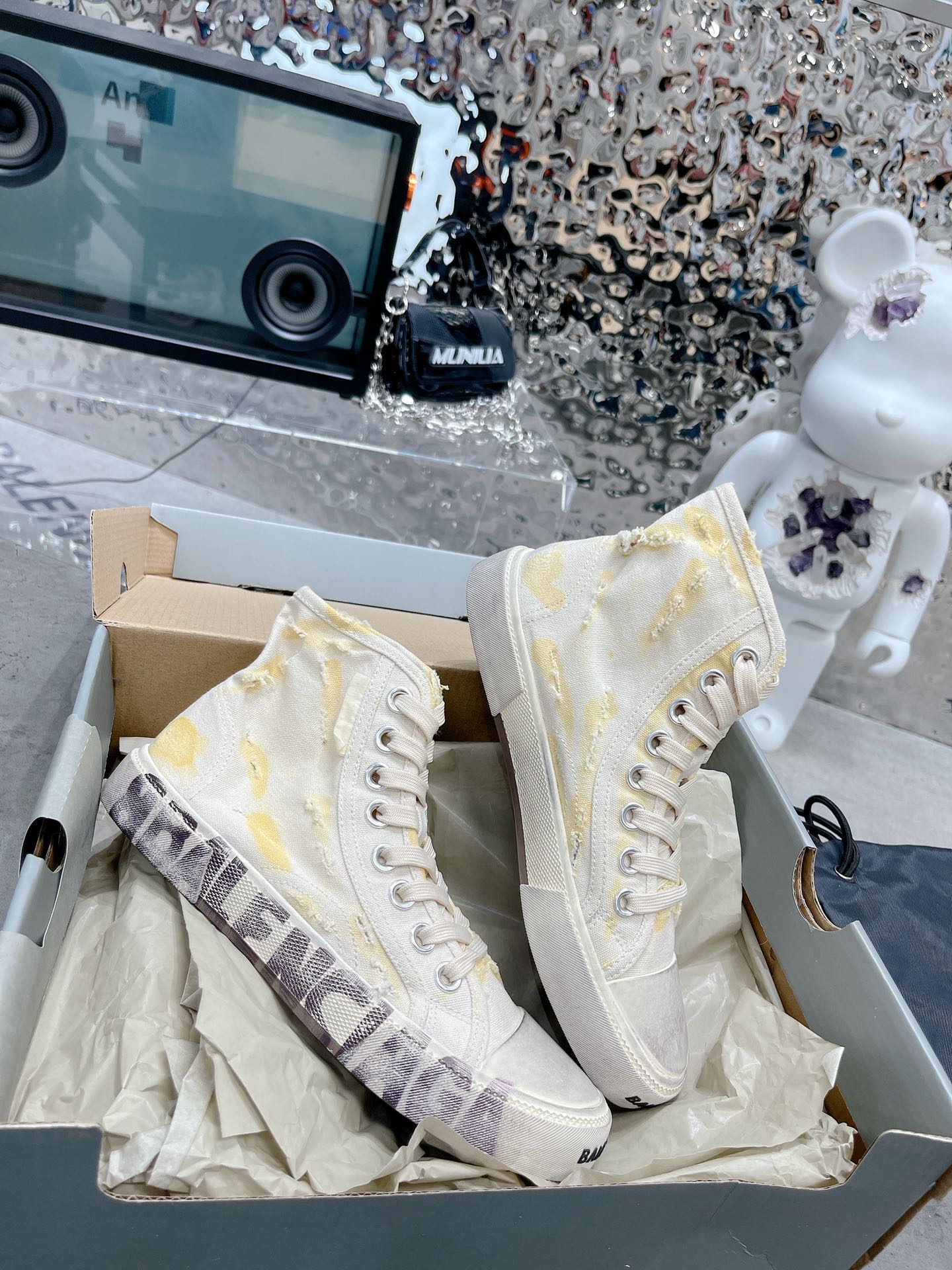 Balenciaga Paris High Top Trainers White For Women - Soul Replicas