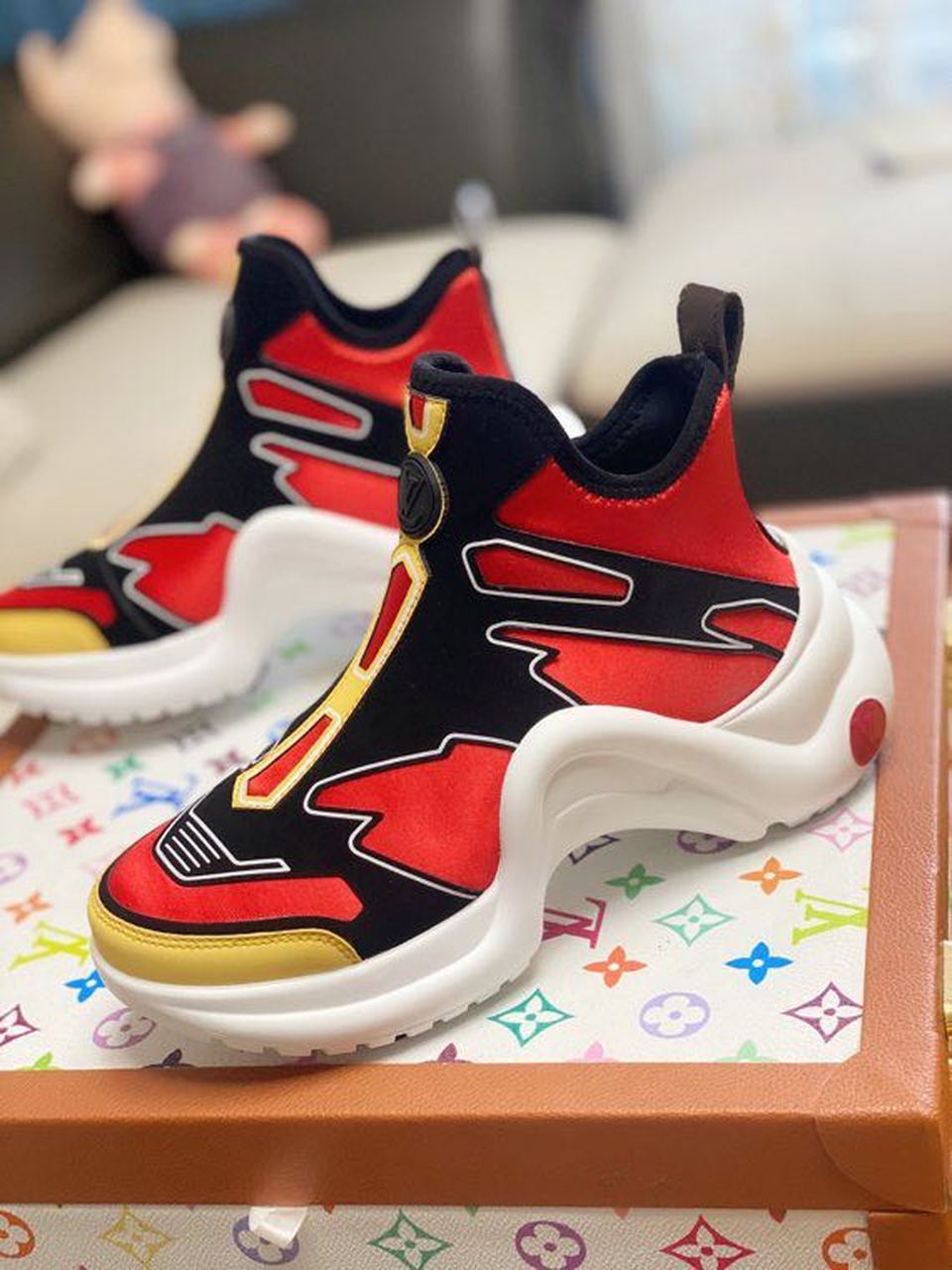 Louis Vuitton LV Archlight Sneaker Recycled Printed Nylon Red For Women LV - Soul Replicas