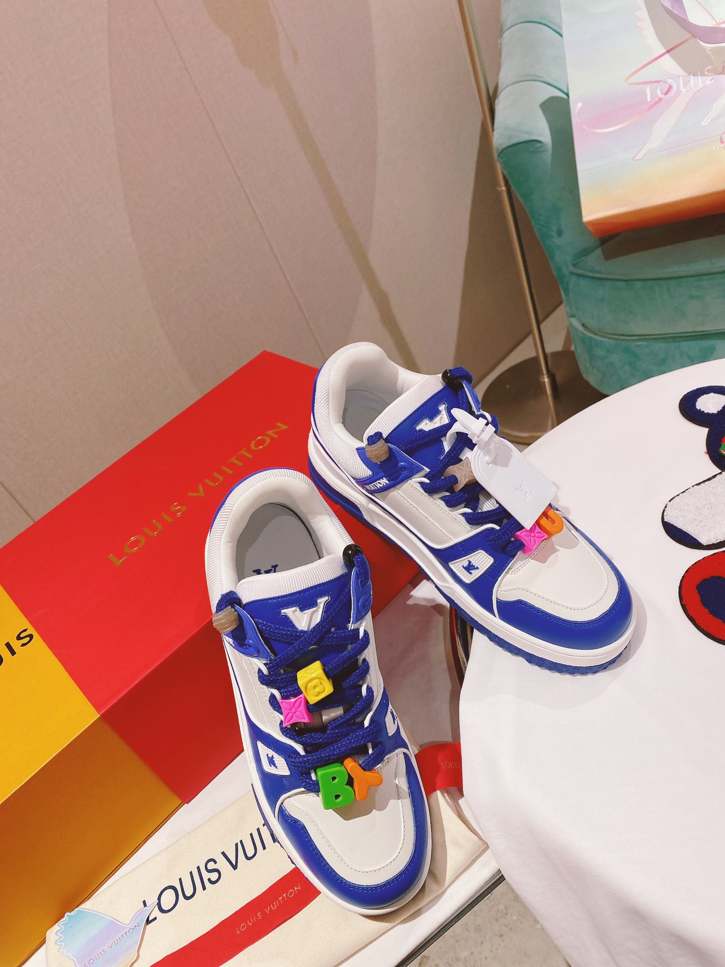 Louis Vuitton Women's LV Trainer Sneaker Blue For Women LV - Soul Replicas