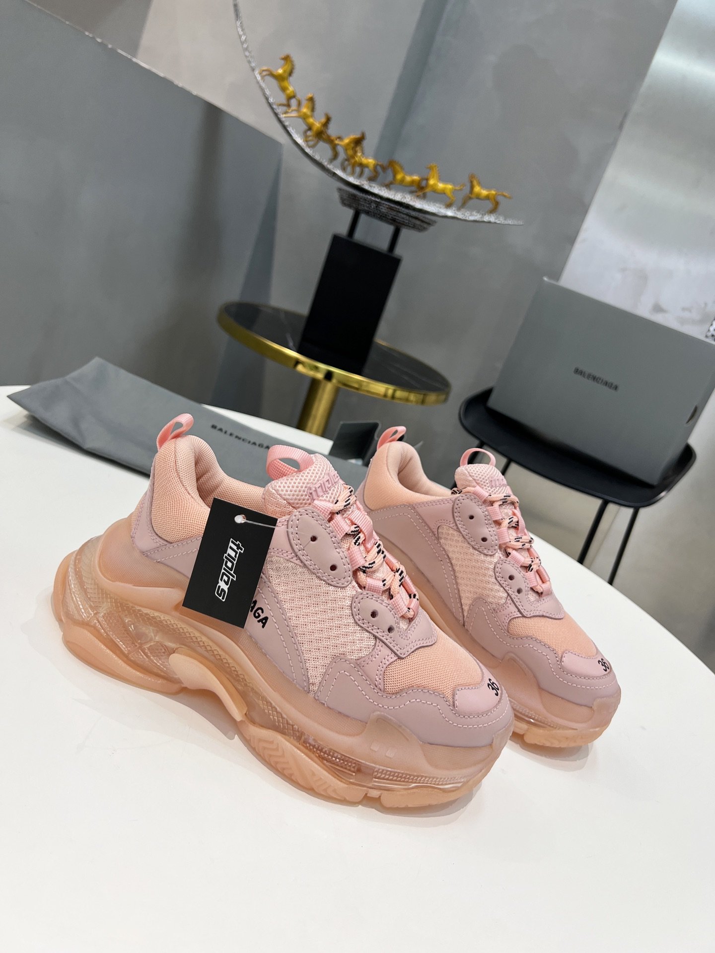 Balenciaga Triple S Trainers Clear Sole PiNike For Women - Soul Replicas