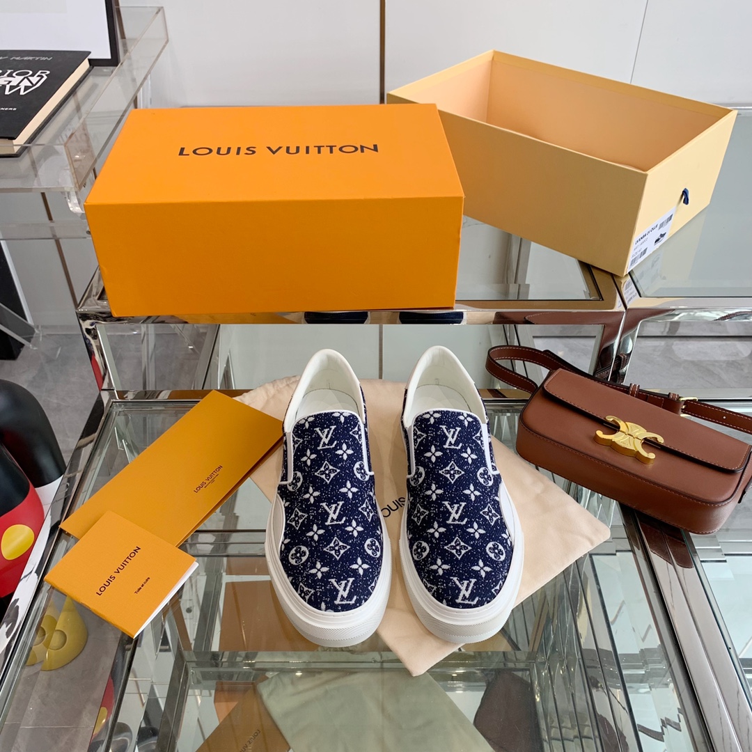 Louis Vuitton Women's Trocadero Slip On Dark Blue For Women LV - Soul Replicas