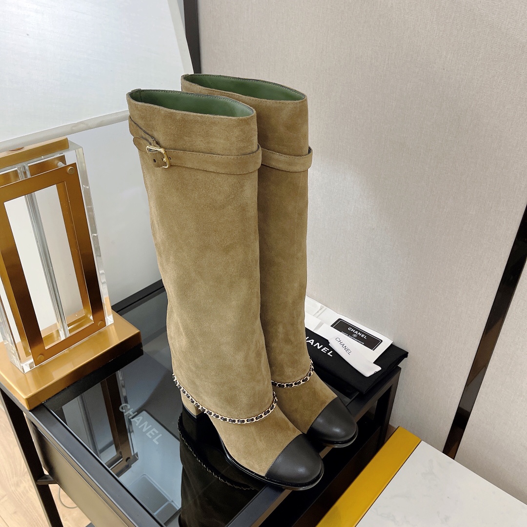 Chanel Women's High Boots Brown For Women 2.5in/6.5cm - Soul Replicas