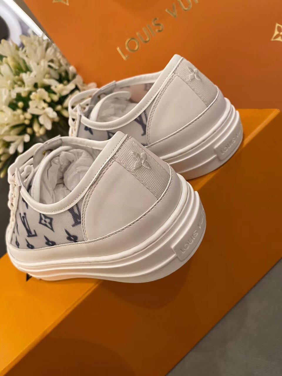 Louis Vuitton Stellar Sneaker Monogram Denim White/Blue For Women LV - Soul Replicas