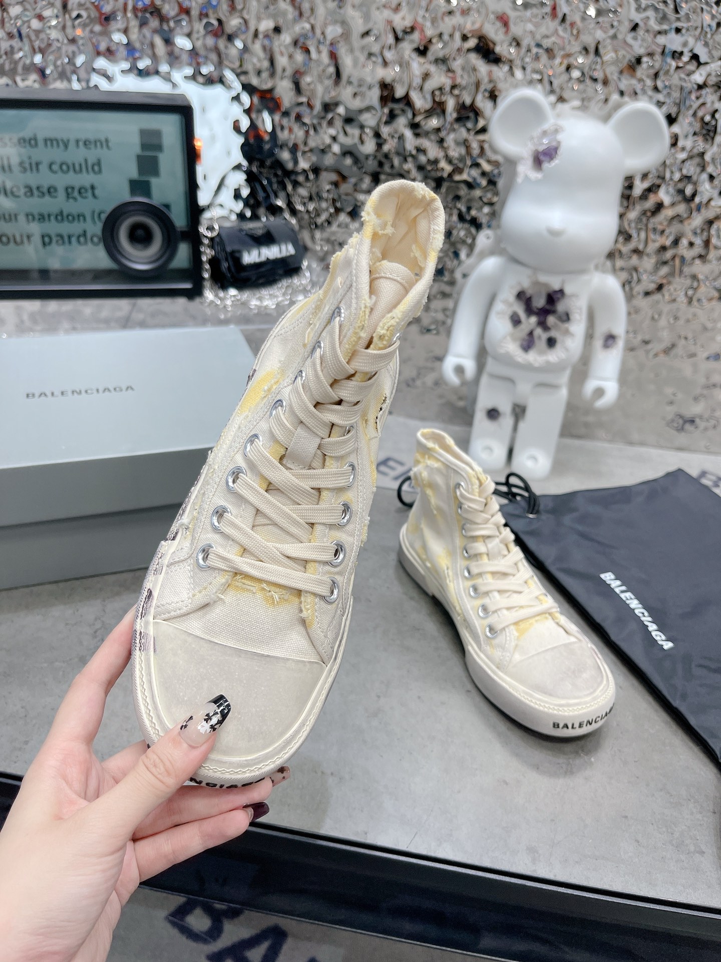 Balenciaga Paris High Top Trainers White For Women - Soul Replicas