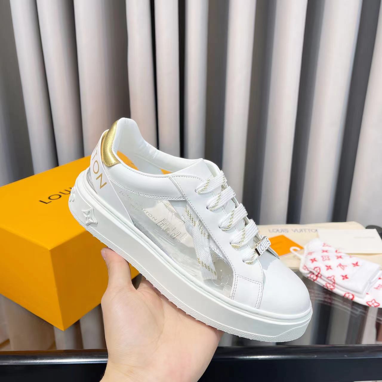 Louis Vuitton Women's Time Out Sneaker Gold For Women LV - Soul Replicas