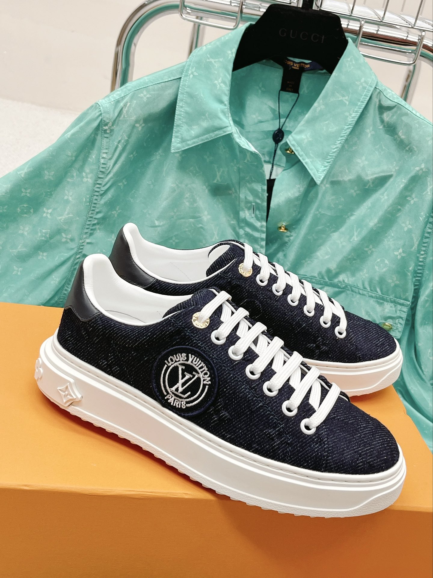 Louis Vuitton Women's Time Out Sneaker Blue For Women LV 1AADMG - Soul Replicas