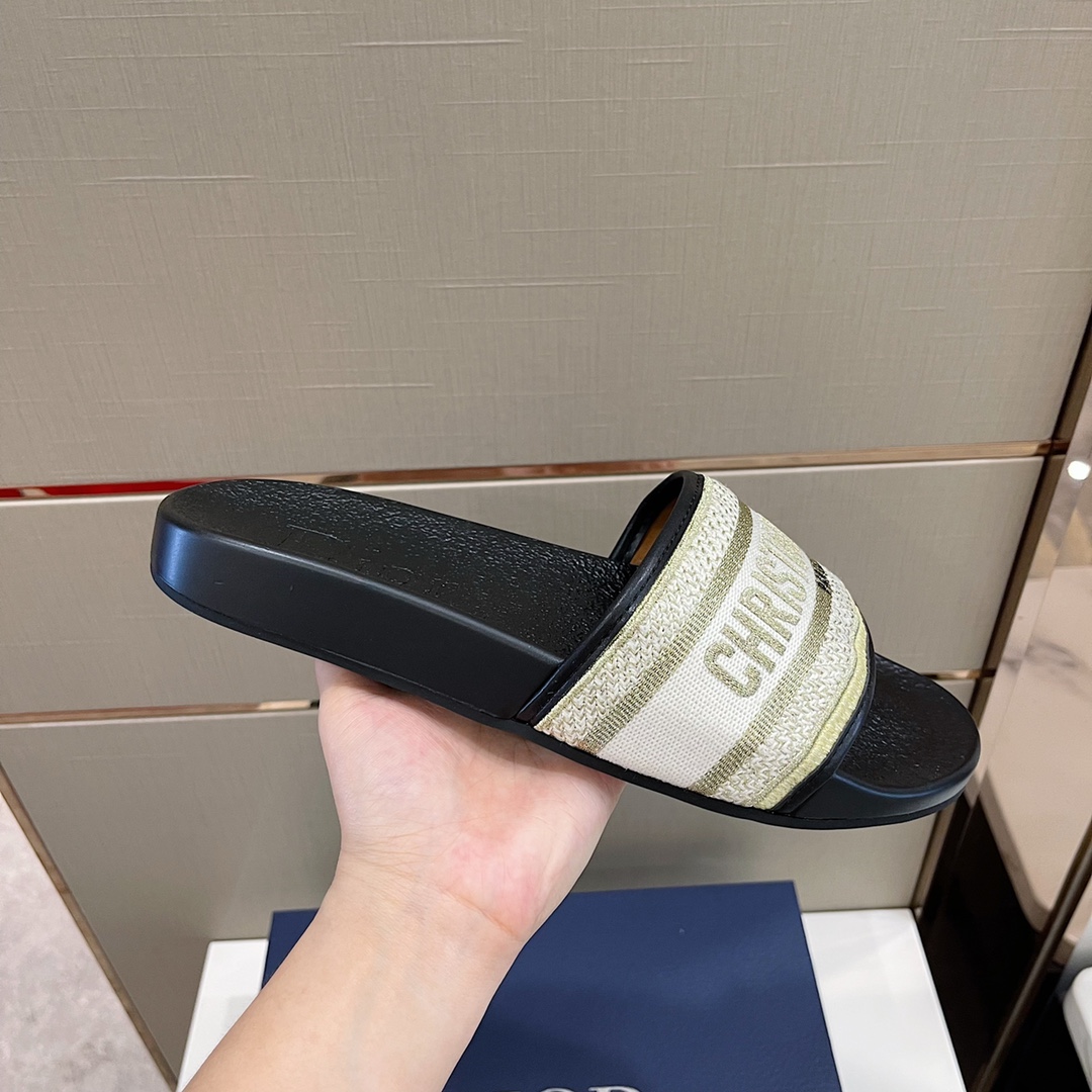 Christian Dior Aqua Sandal Black/Cream For Men CD - Soul Replicas