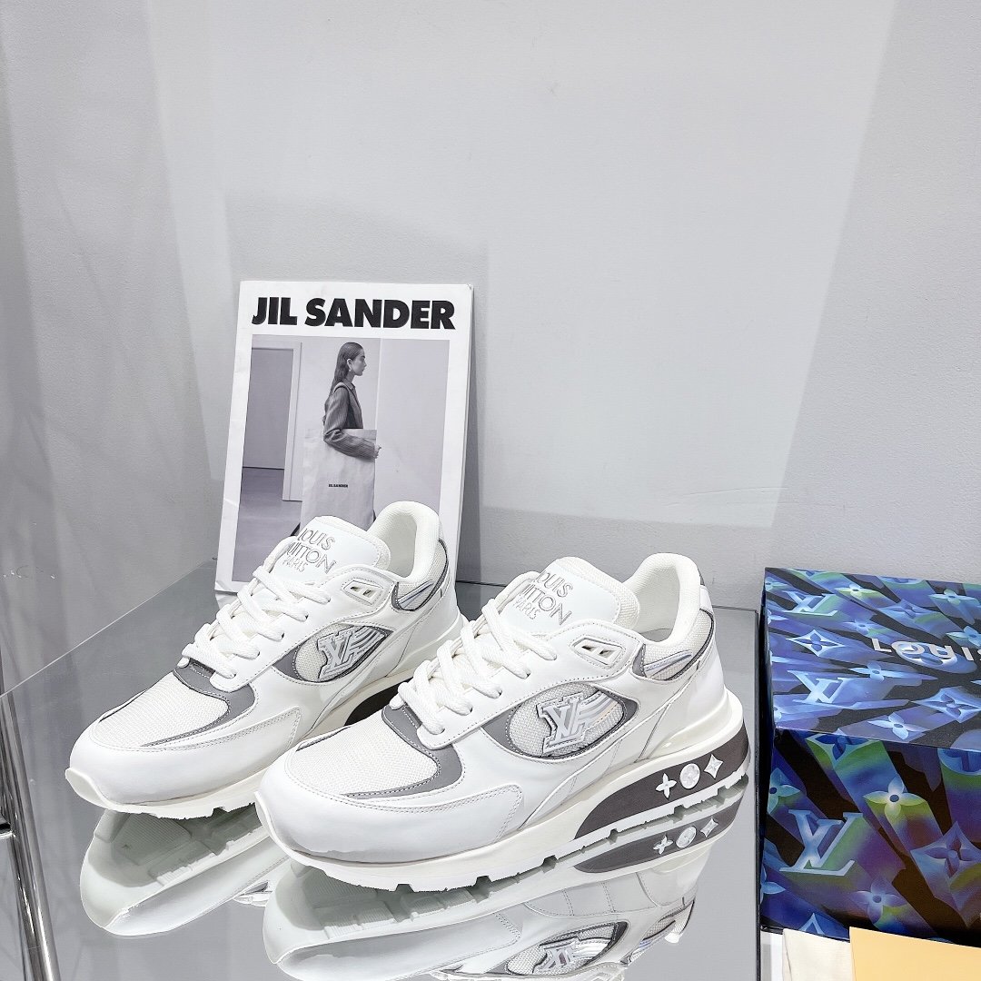 Louis Vuitton Run Away Sneaker Iridescent Textile White For Women LV - Soul Replicas