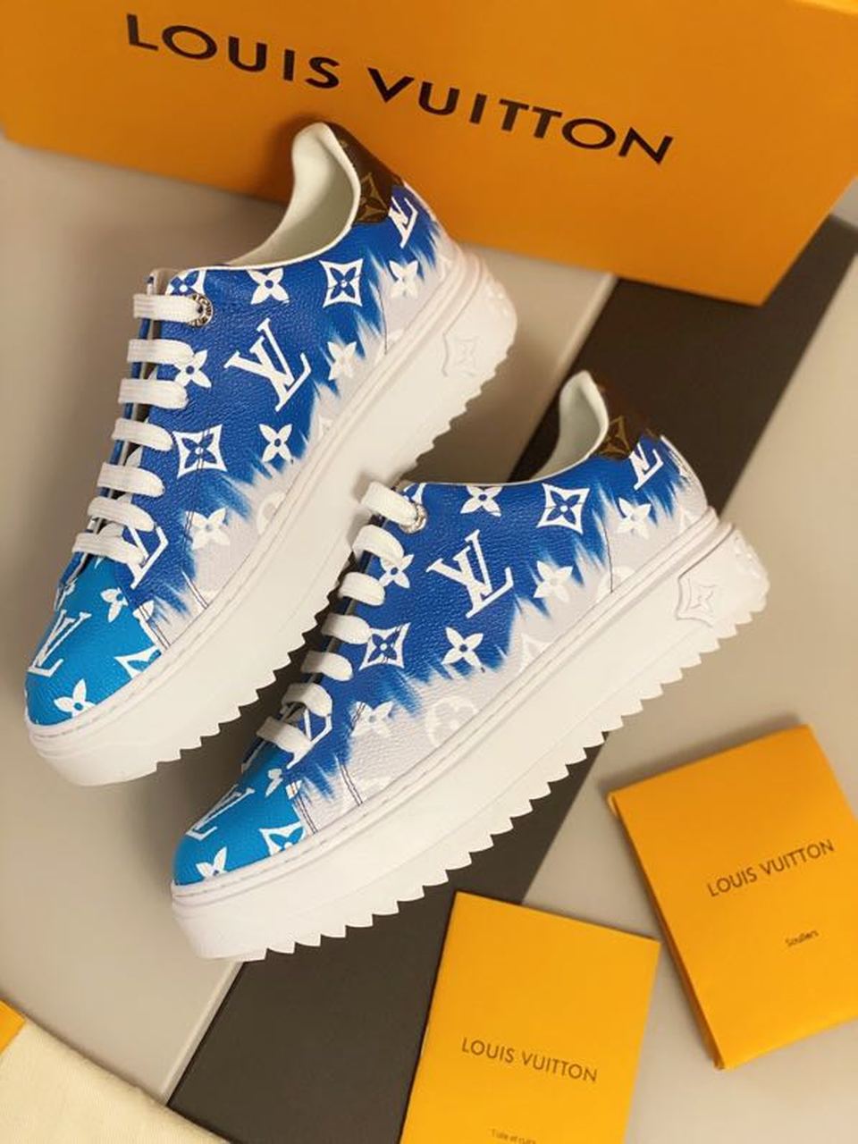 Louis Vuitton Time Out Sneaker Blue For Women LV - Soul Replicas