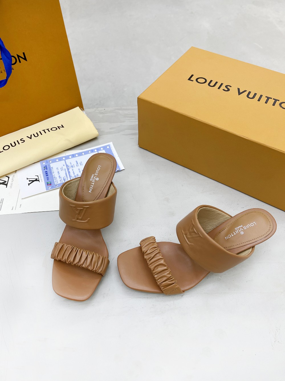 Louis Vuitton Women's Drapy Mule Brown For Women LV - Soul Replicas