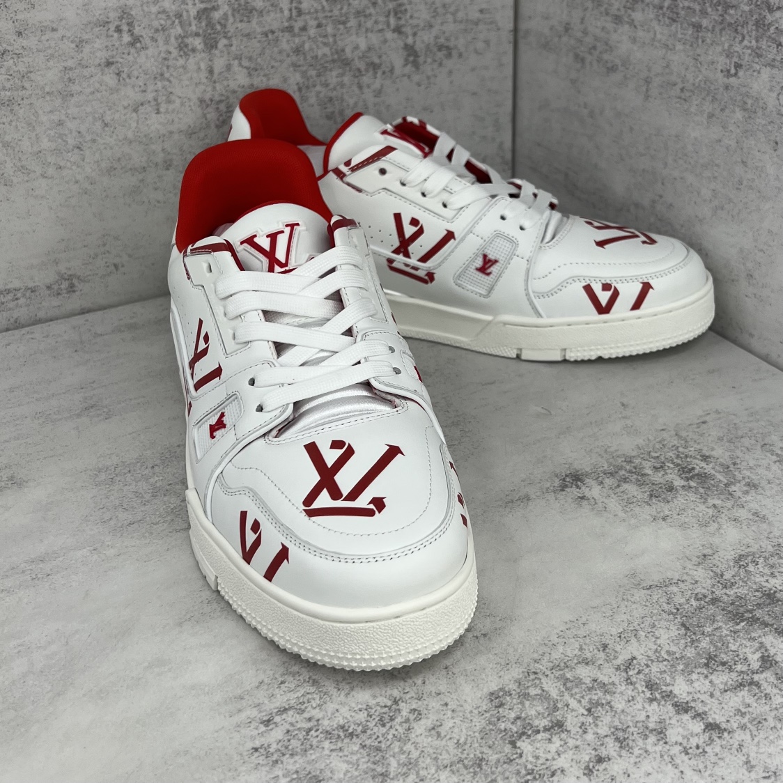 Louis Vuitton Women's LV Trainer Sneaker Red For Women LV - Soul Replicas