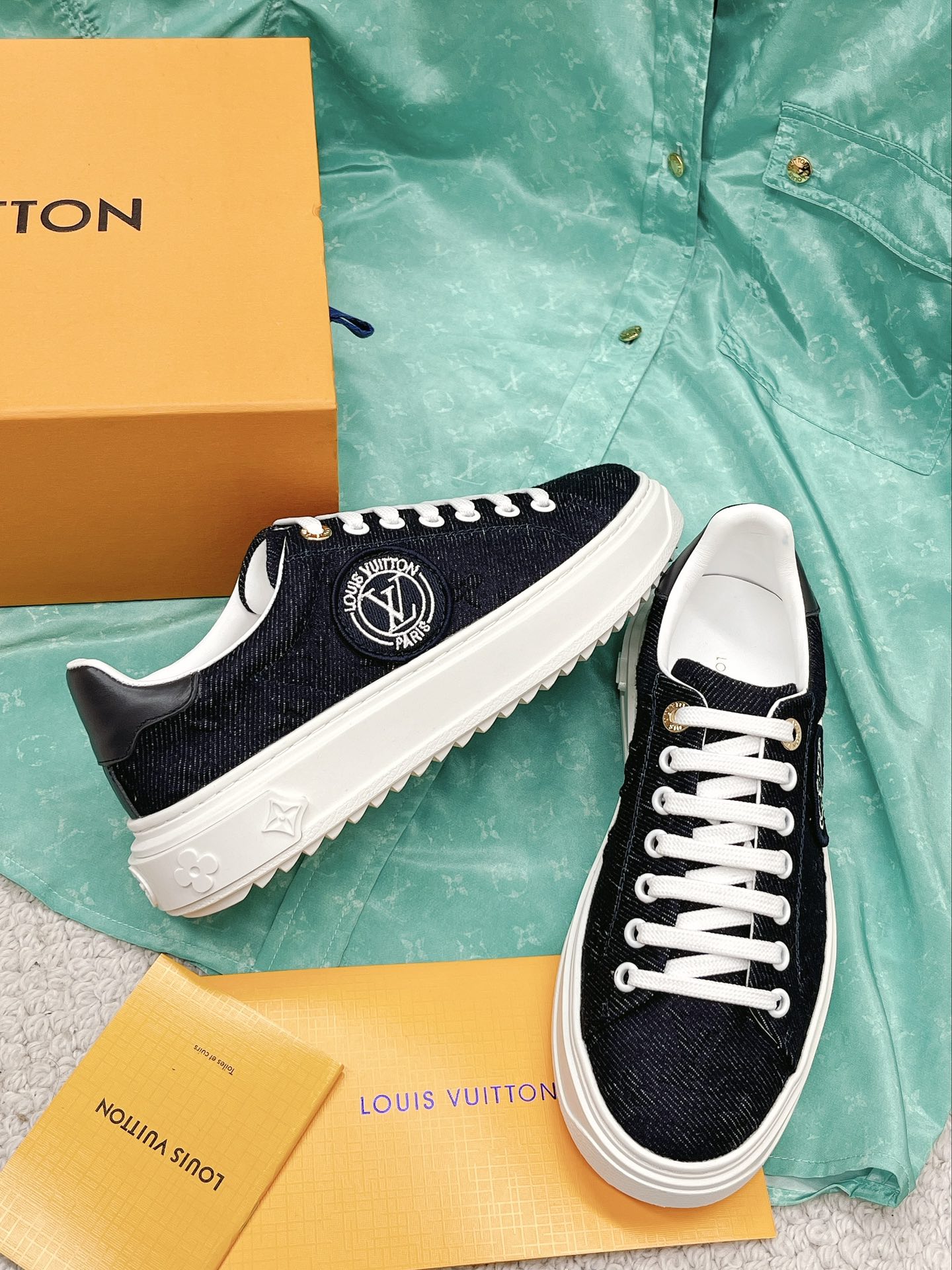 Louis Vuitton Women's Time Out Sneaker Blue For Women LV 1AADMG - Soul Replicas