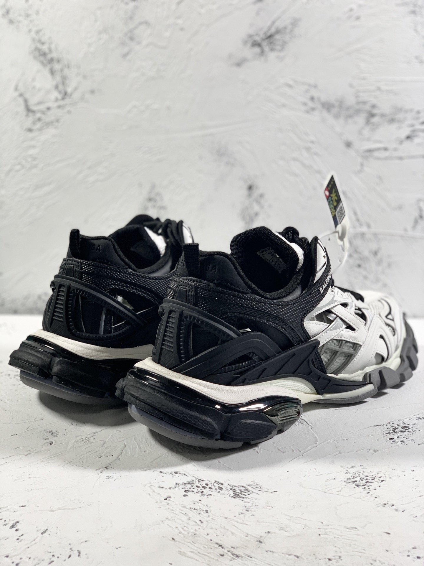 Balenciaga Track.2 Clear Sole Trainers Black/White For Women - Soul Replicas