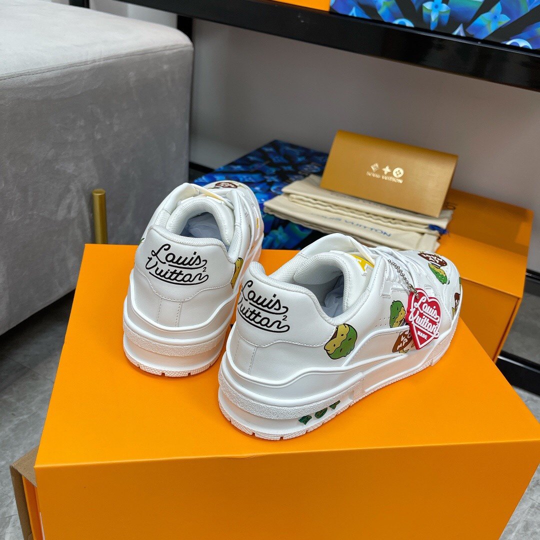 Louis Vuitton Trainer Sneaker White By Virgil Abloh For Women LV 1A9JC5 - Soul Replicas