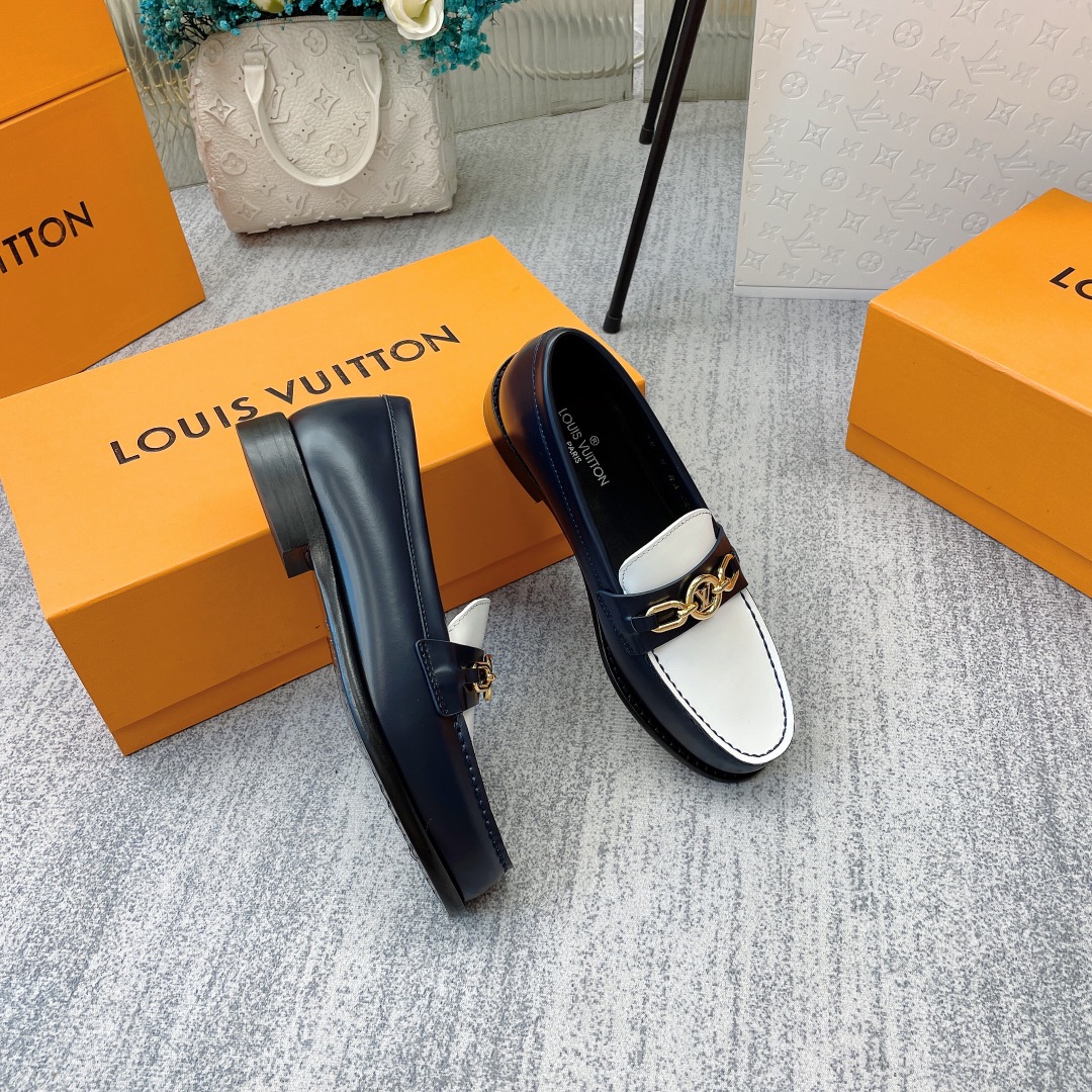 Louis Vuitton Women's Chess Flat Loafe Black And White For Women LV - Soul Replicas