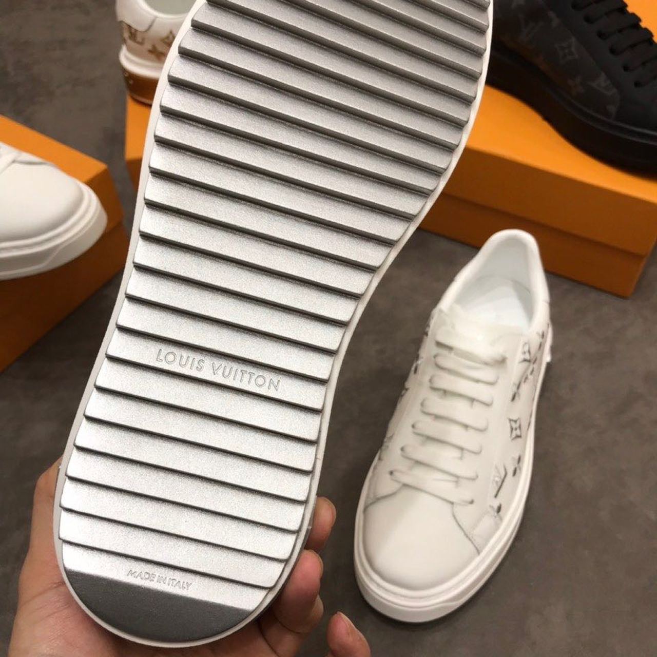 Louis Vuitton Time Out Sneaker White/Silver For Women LV - Soul Replicas