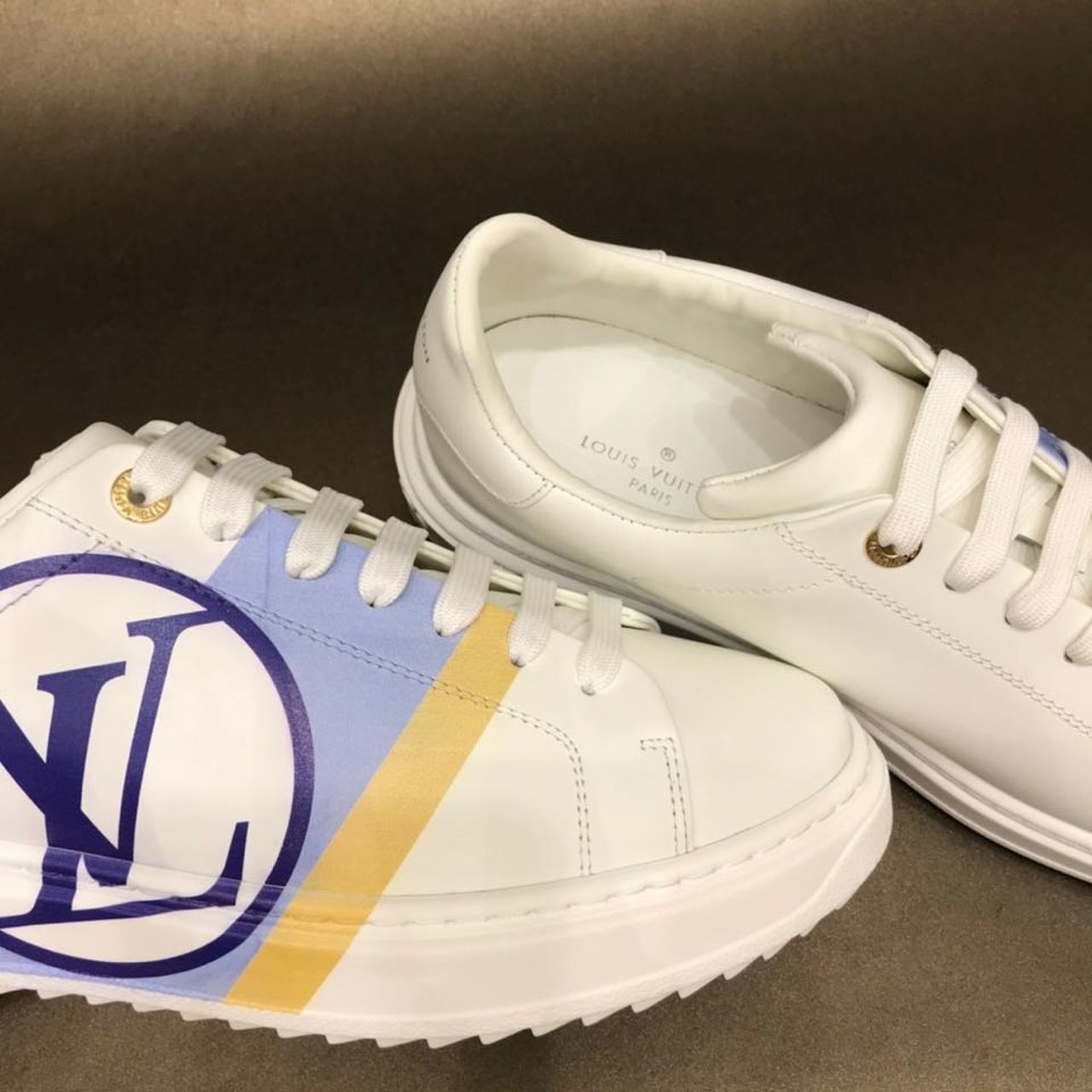 Louis Vuitton Time Out Sneaker White/Blue For Women LV - Soul Replicas