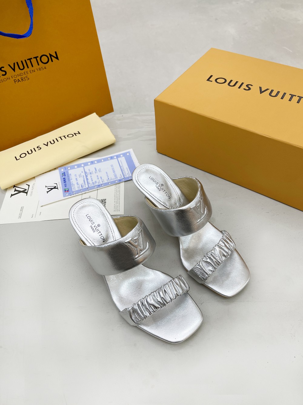 Louis Vuitton Women's Drapy Mule Sliver For Women LV - Soul Replicas
