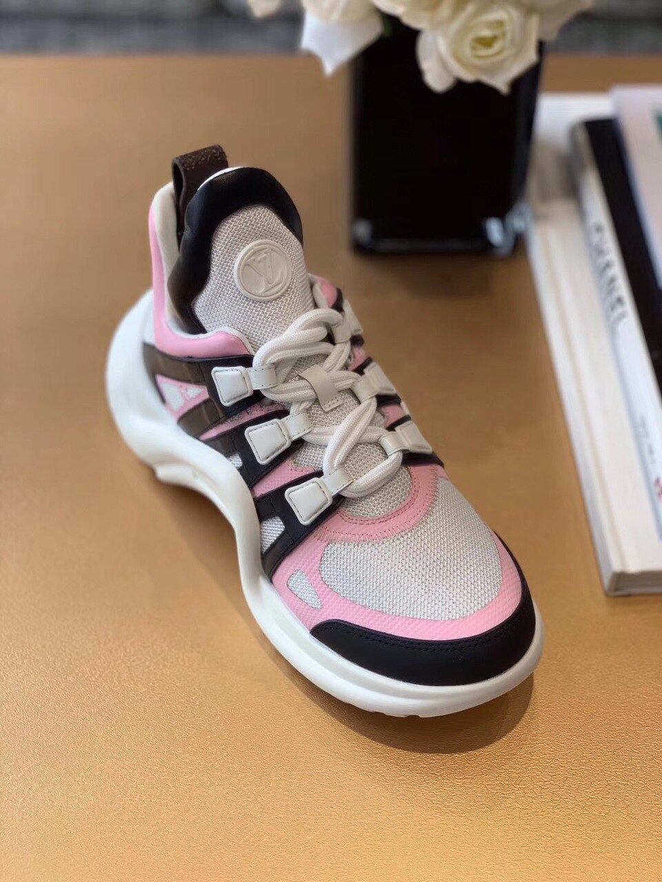Louis Vuitton LV Archlight Sneaker Monogram Material Black/Pink For Women LV - Soul Replicas